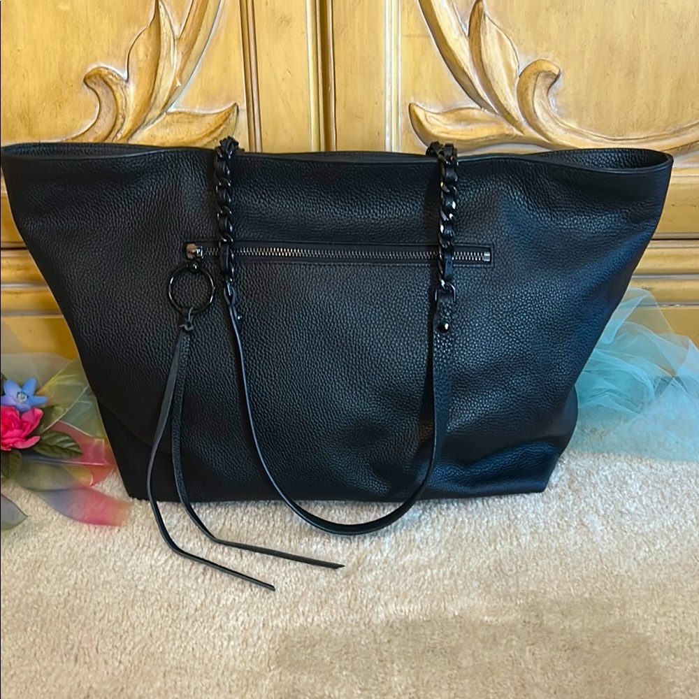 Rebecca Minkoff Black Leather Tote Bag New - Picture 2 of 13